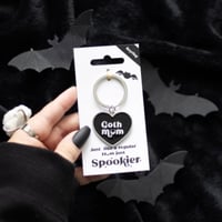 Image 1 of Goth Mum / Mom Heart Metal Keyring