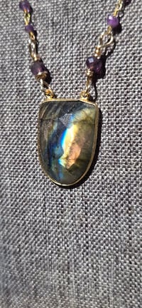 Image 5 of The Athena Labradorite and Amethyst Necklace