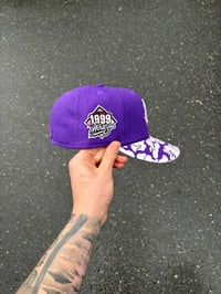 Image 2 of PINK BRIM PURPLE  NEW YORK YANKEES CUSTOM FITTED CAPS 