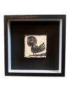 “”Cat Eye Bird” framed Porcelain tile