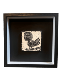 Image 2 of “”Cat Eye Bird” framed Porcelain tile