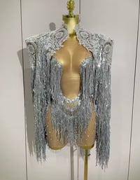 Image 3 of Gala Crystal fringe Dress/Jacket Set