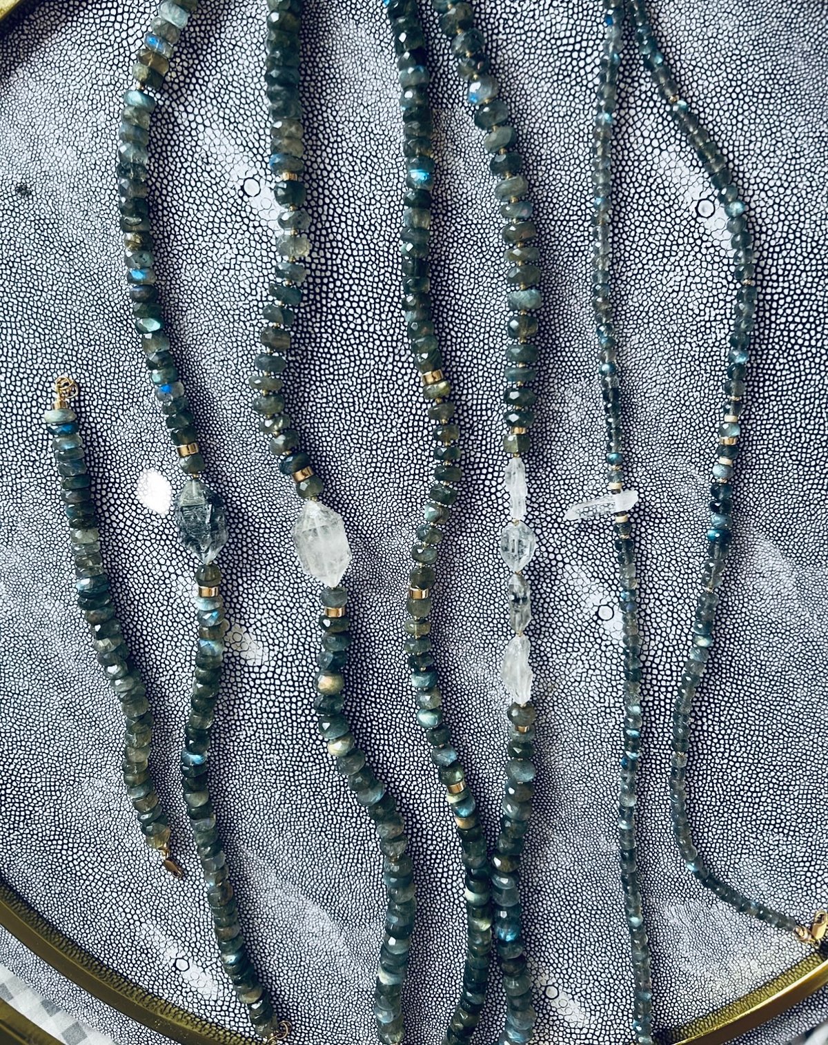*new* HORIZONS - labradorite + black tibetan quartz