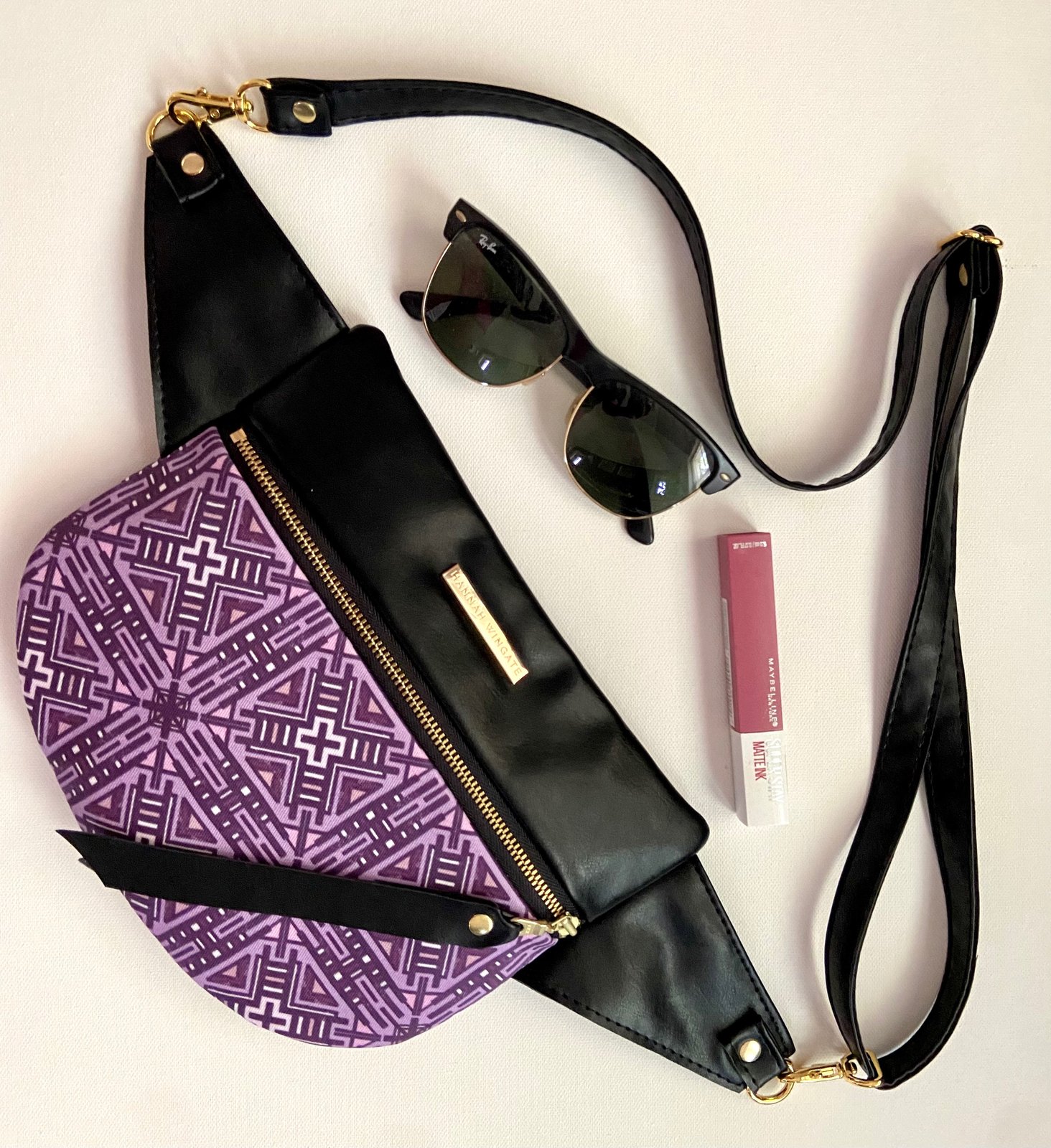 Purple tile crossbody | Hannah Wingate Designs