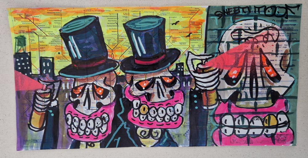 Top Hats & Skull (London Souvenir Tube map) 