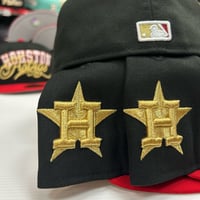 Image 2 of New Era 59Fifty Black Scarlet Gold Script