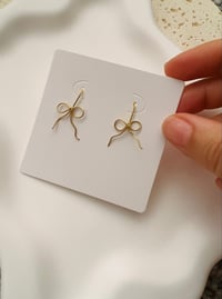 Image 5 of FINE BOW TIE DROP EARRINGS 