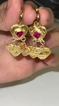 Image 3 of Heart Drop Earrings 