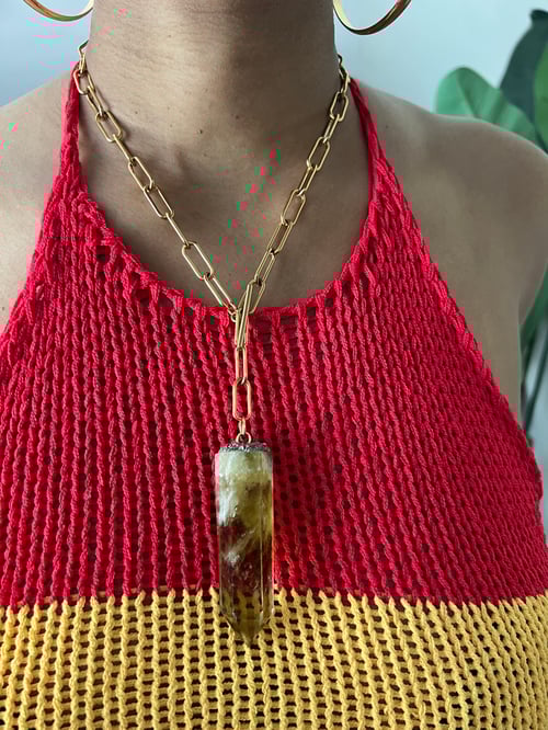Image of GOLDRAY • Yellow Citrine Crystal Necklace