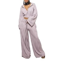 Image 3 of Long Sleeve Hoodie and Wide Leg Zipper Set