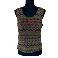 Image 5 of Vintage 90s Metallic Stretch Chevron Tank Top - Size 12M 