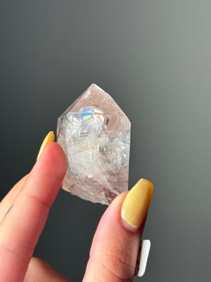 HEMATITE PHANTOM QUARTZ POINTS  -INDIA-