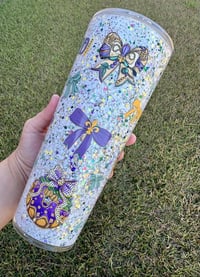 Image 5 of 24oz Acrylic Mardi Gras Snow Globe Cup