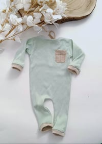 Image 1 of Newborn boys romper Nick | celadon green