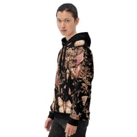 Image 3 of Rose Gold Baroque Inspired Moths and Filigree Unisex Hoodie