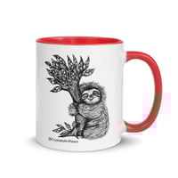 Image 12 of Sloth Brings You a Bouquet Coffee Mug Art by CrystalsArtPaws