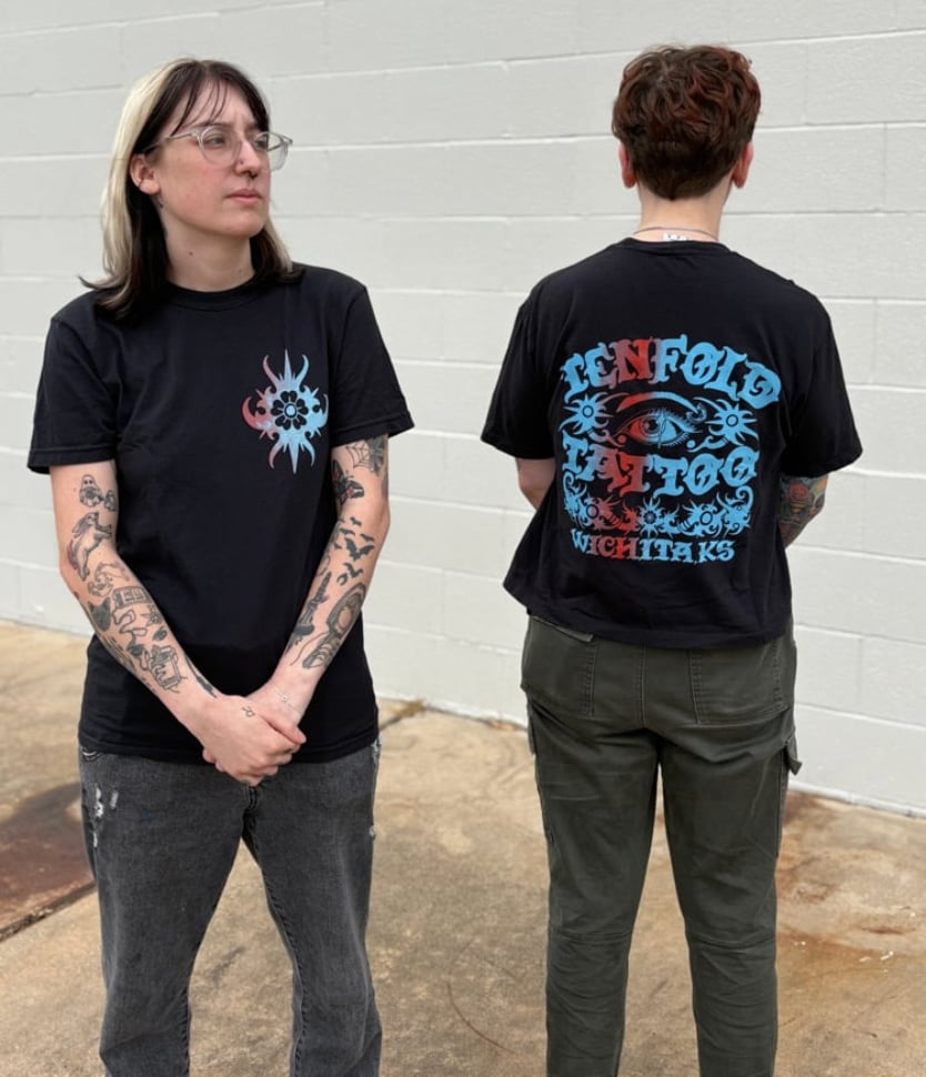 Image of Cropped Fire and Ice Tenfold Shirt