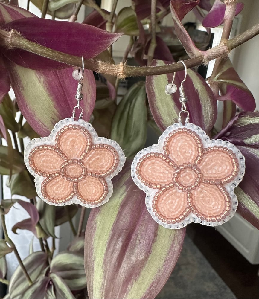 Image of Soft pink beaded earrings