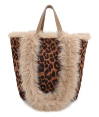 Image 1 of Reversible leopard print faux fur bag - 3 COLOURS