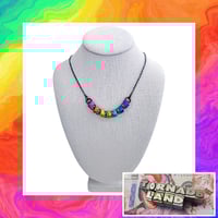 Black + Neon Rainbow Orbital Necklace