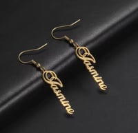 Image 2 of Dangle custom name earrings 