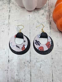 Image 3 of Halloween Cowboy Faux Leather Earrings