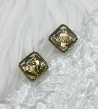 Image 1 of SQUARE MINI LEAF STUDS