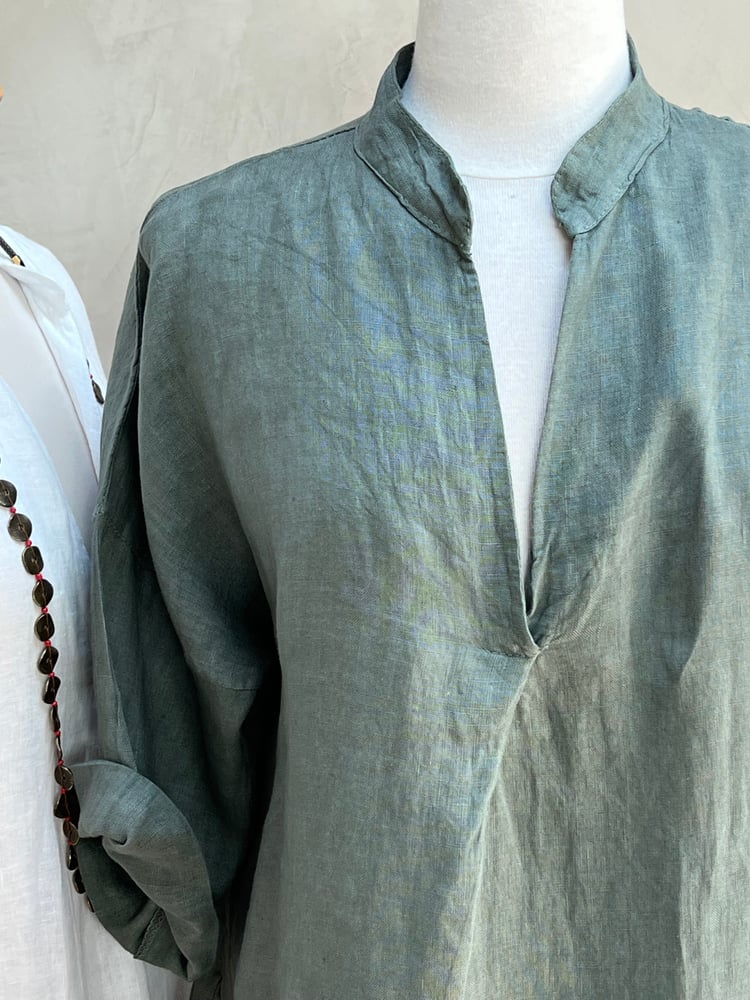 Image of Robe En Lin Cybèle Kaki