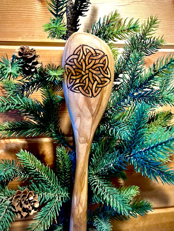 Image of Celtic Knot Olivewood Spoon