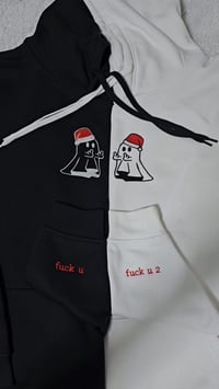 Image 2 of  Ghost Middle Finger Christmas Hoodies