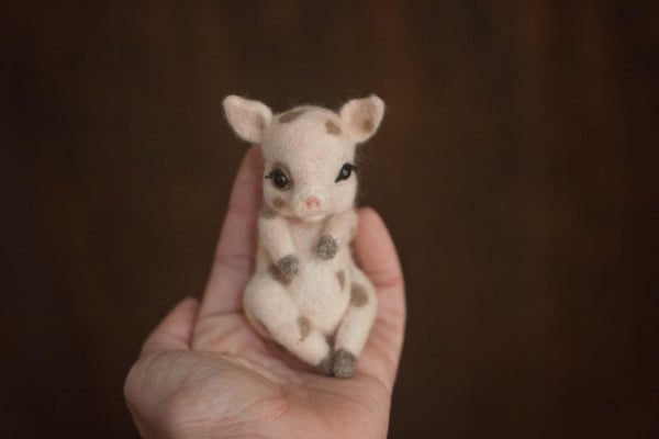 Image of Preorder Needle Felted Spotted Piglet