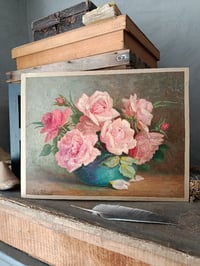 Image 1 of Peinture bouquet de roses anciennes 
