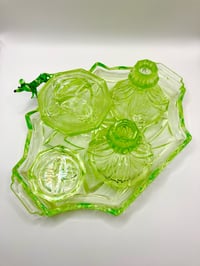 Image 3 of Uranium Glass Trinket Set