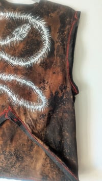 Image 3 of Hand-painted serpent skeleton distressed top