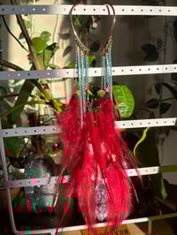 Image 6 of Water and fire feather cuff earrings 