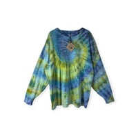 Image 1 of XXL Unisex Adult Soft Long Sleeve Tee in Sublime Spiral Ice Dye