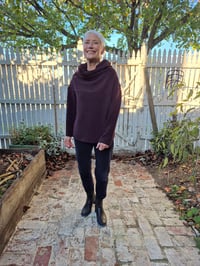 Image 2 of Kylie Jane Cowl Top -rust/black boucle 