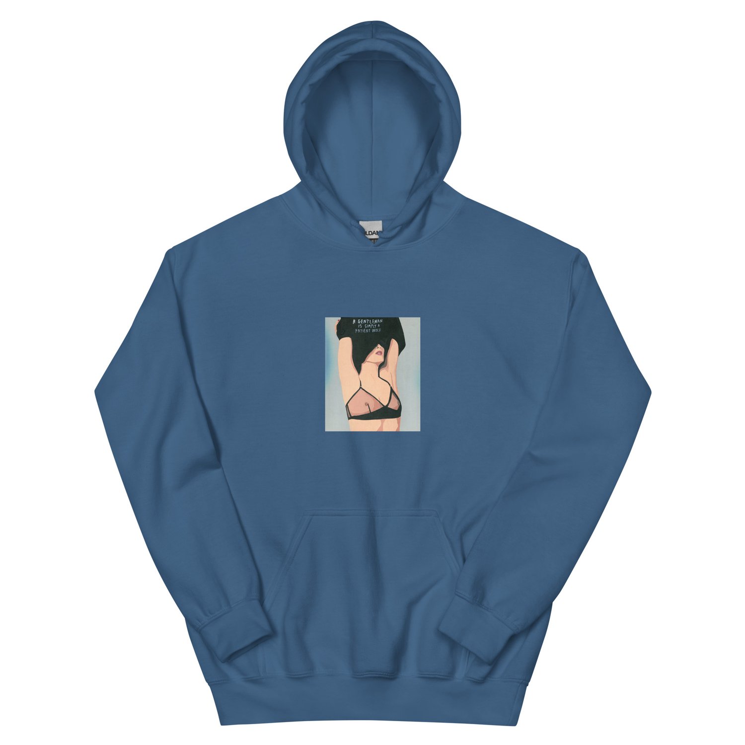 Image of A GENTLEMAN IS SIMPLY A PATIENT WOLF HOODIE