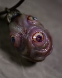 Image 5 of Egg of the King pendant, leather cord, brass hardware, all seeing eyes OOAK, one of a kind 