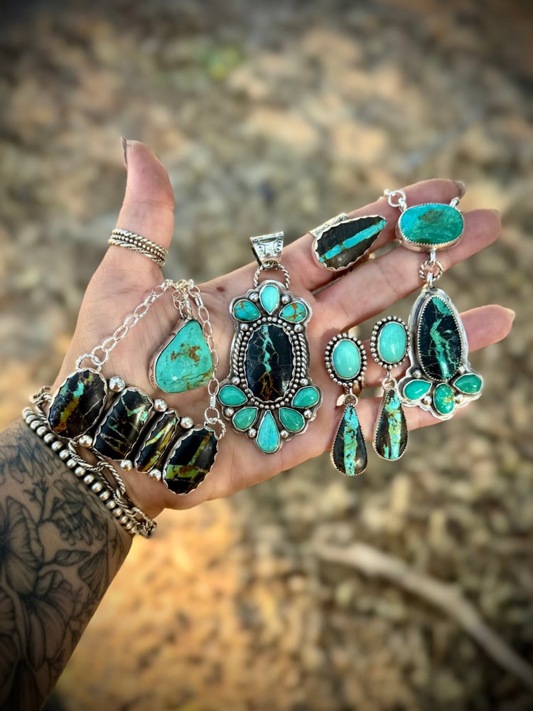 Image of Blackjack Turquoise Bar Necklace