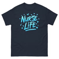 Image 3 of Nurse Life Shirt – Blue Graphic Nurse T-Shirt Bold Script Unisex Tee