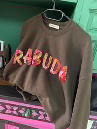 Image 1 of Suadoiro bordado a man. RABUDA marrón chocolate. Oversize/corto. Varias tallas!