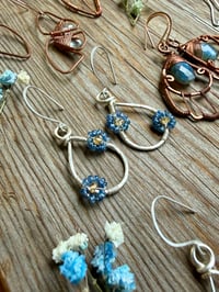 Image 5 of Small Spring Bouquet Earrings with Sapphire