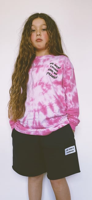 Image of We Dreamed Long Sleeve T-shirt Neon Pink Tie Dye