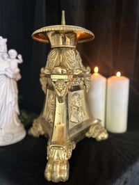 Image 8 of Très grand pique cierge d’église en bronze massif, début 1900