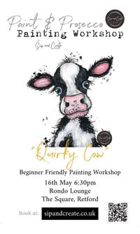 Image 2 of Prosecco and Paint “Quirky Cow”