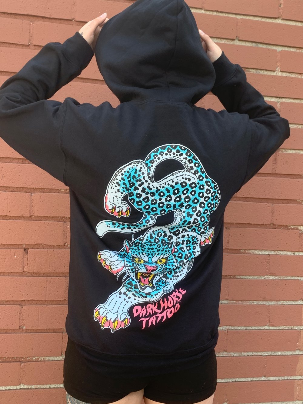 Image of Leopard Hoodie, Black