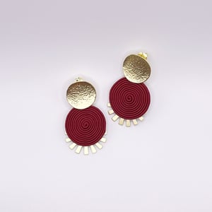 Pendientes soutache QUITO - Color granate
