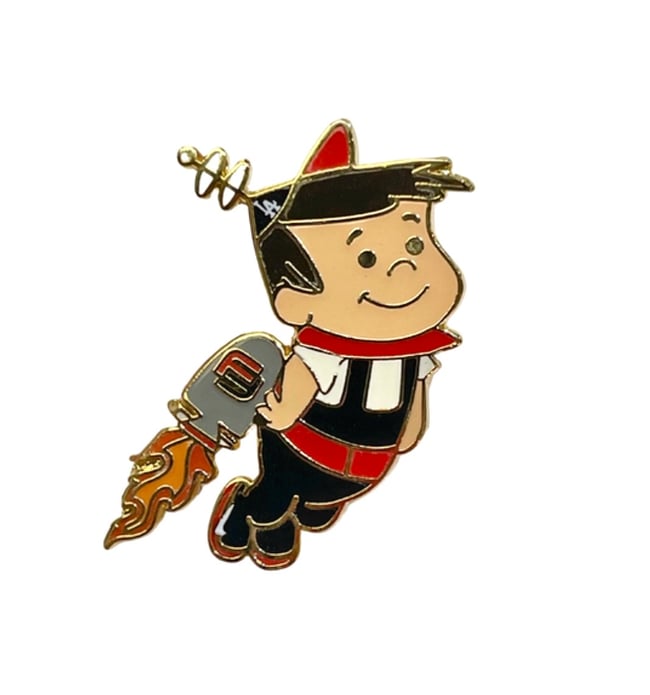 Lil’ Fitted Fire Retro Pin - Red Bottom