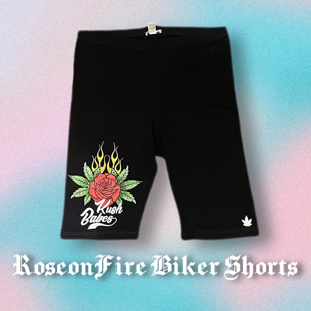 Rose on Fire Biker Shorts